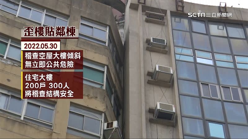 工務局5月底勘驗過空屋大樓，判斷無立即公共危險。