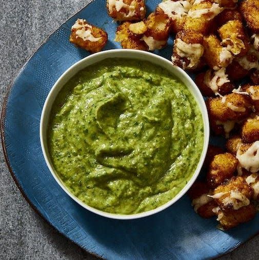 <p>This guac-like dip is so delicious, your guests won't mind that it's not the most traditionally Irish recipe. </p><p>Get the <strong><a href="https://www.goodhousekeeping.com/food-recipes/a29686765/avocado-dip-recipe/" rel="nofollow noopener" target="_blank" data-ylk="slk:Avocado Dip recipe;elm:context_link;itc:0;sec:content-canvas" class="link ">Avocado Dip recipe</a></strong>.  </p>