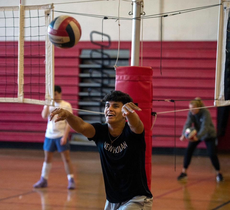 Milford High School volleyball junior captain Alex Guerra on the first day of Spring sports practice, March 20, 2023.