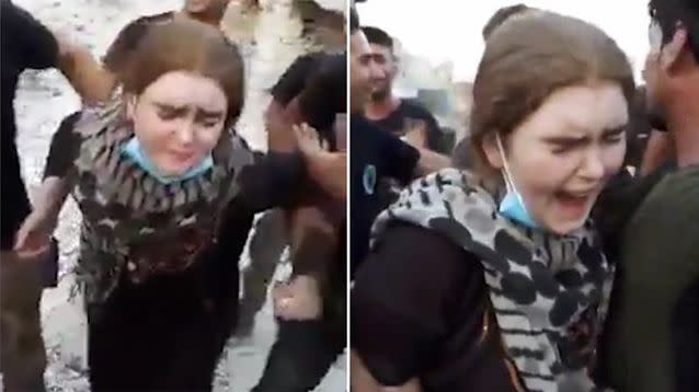 Linda Wenzel fled from Germany at age 15 before she was caught in the battle for Mosul on suspicion of being an ISIS sympathiser. Source: LiveLeak