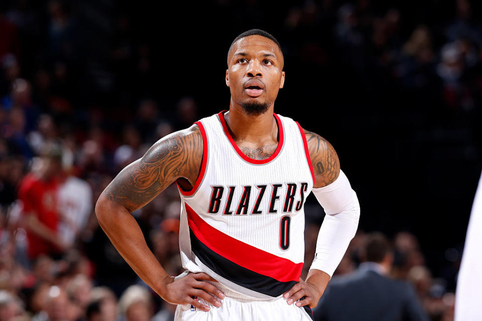 Damian Lillard is concerned about the anti-Trump protests in Portland. (Getty Images)