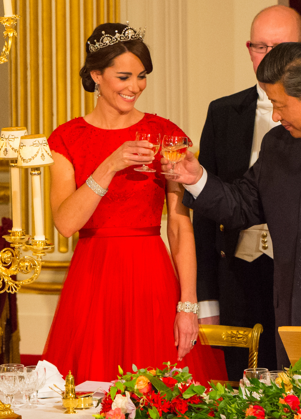 <p> For the Chinese state visit in 2015 - her first official state banquet since she joined the royal family - the duchess wore the Lotus Flower Tiara. The piece was a wedding present given to the Queen Mother by the future King George VI, which she then passed down to her youngest daughter Princess Margaret in 1959 shortly before her own nuptials. </p>