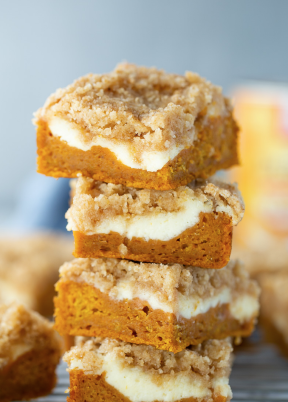 <p>Your Cup of Cake</p><p>This delicious pumpkin cream cheese crumb cake has a layer of sweet cream cheese and is topped with a pumpkin spice streusel! </p><p><strong>Get the recipe: <em><a href="https://www.yourcupofcake.com/pumpkin-cream-cheese-crumb-cake/" rel="nofollow noopener" target="_blank" data-ylk="slk:Pumpkin Cream Cheese Crumb Cake;elm:context_link;itc:0;sec:content-canvas" class="link ">Pumpkin Cream Cheese Crumb Cake</a></em></strong></p>