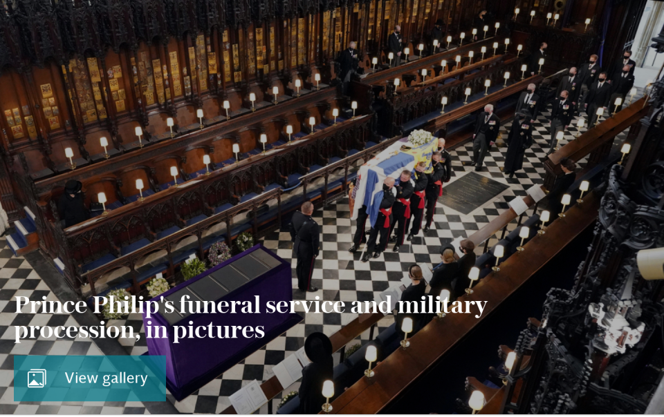 Prince Philip's funeral and military procession in pictures