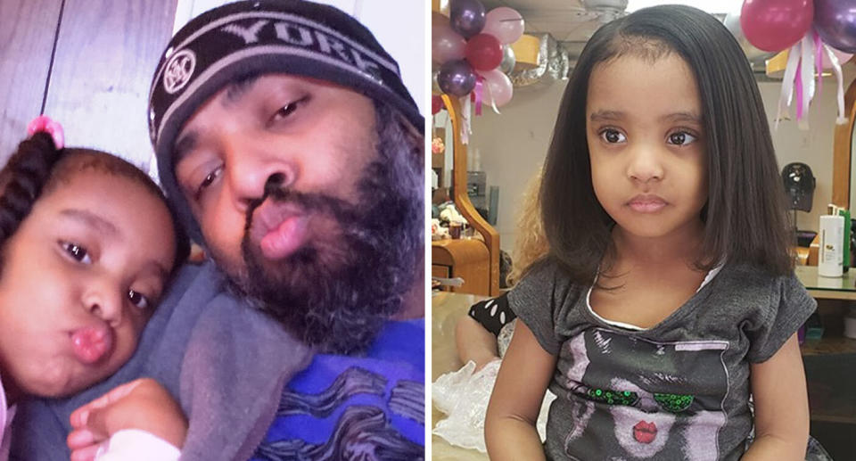 Martin Pereira, pictured left, trapped his three-year-old daughter Zoey, pictured, in a burning car at Queens, New York. Source: Facebook / Martin Pereira