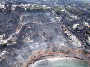 <p>Aerial view of the area after a wildfire, in Mati, Greece July 24, 2018 in this picture obtained from social media July 26, 2018. (Photo: Flygreecedrone via Reuters) </p>