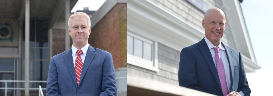 Daniel Higgins, left, and Robert Galibois are running to be the next Cape and Islands District 
Attorney.