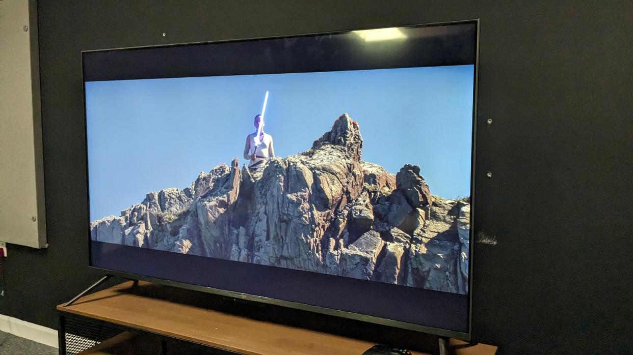  Amazon Omni QLED with Star Wars The Last Jedi on screen . 