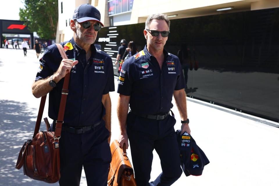 Adrian Newy with Christian Horner (Getty)