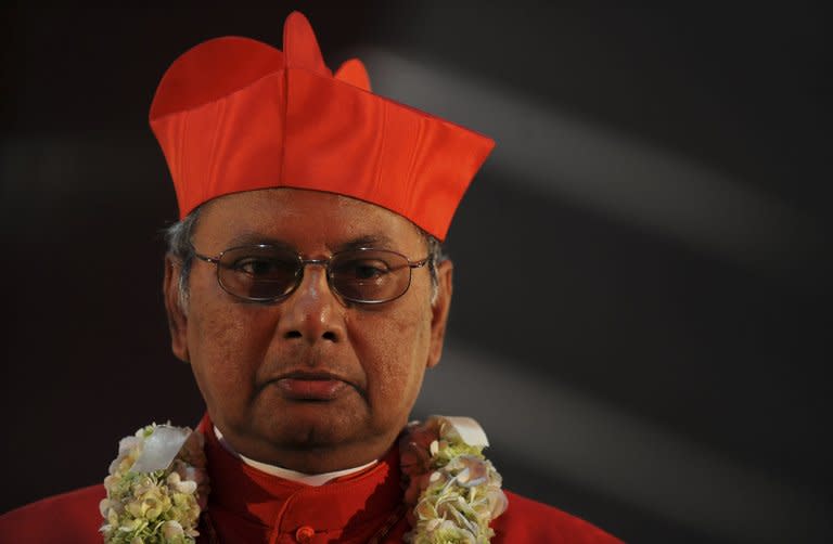 Sri Lanka's Cardinal Malcolm Ranjith pictured on December 6, 2010 in Colombo. Ranjith is considered a long shot to be the next pope. The traditionalist was appointed by the retiring Benedict XVI to oversee the Church's liturgical practices in 2005