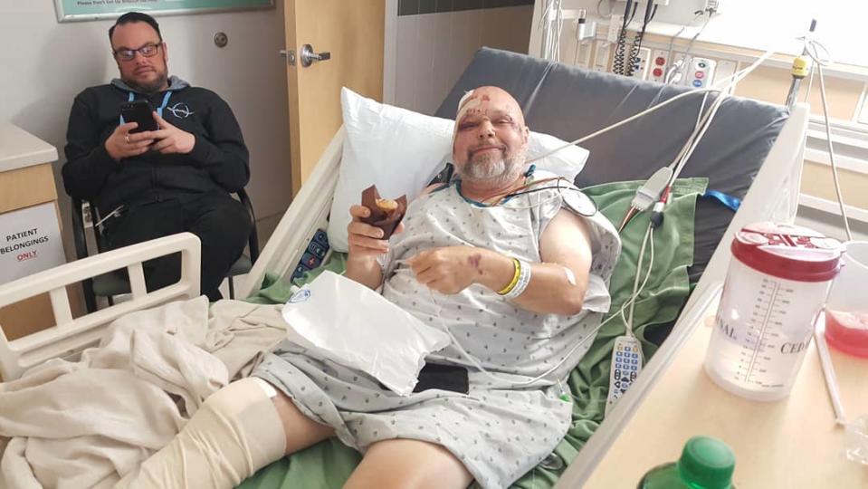 Matt Pinfield after his accident in December 2018. (Photo: Consequence of Sound)