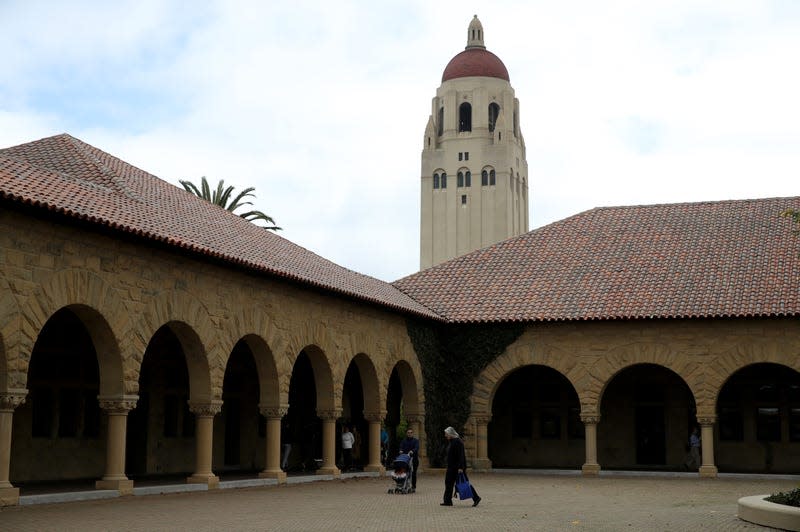 A view of Hoover Tower on Stanford campus.