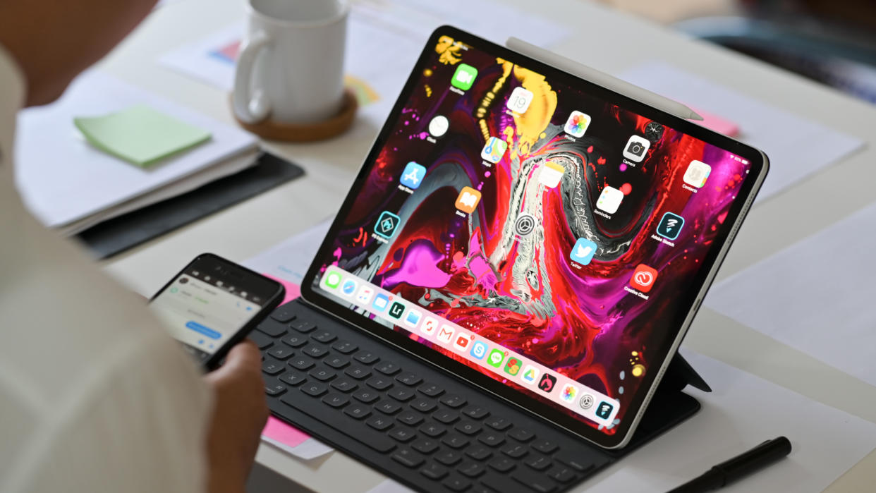   Apple iPad pro 2018 on business desk table. 