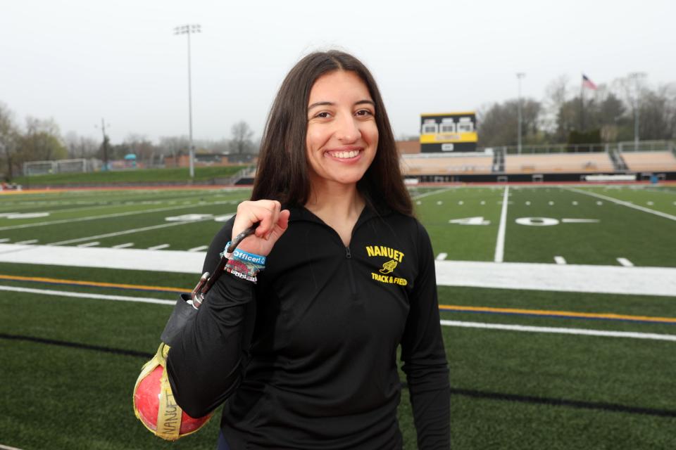 Nanuet junior Gabriella Vizcarrondo, The Journal News/lohud Rockland Girls Indoor Track Athlete of the Year, at Nanuet High School April 12, 2024 in Nanuet.