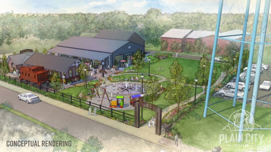 The depot will anchor Plain City’s public square, which will feature a park and a marketplace. (Courtesy Photo/Village of Plain City)