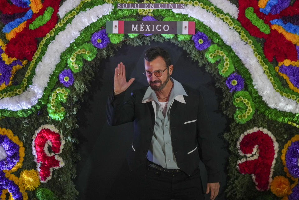 El actror Justin Theroux posa durante un evento promocional de la película Beetlejuice Beetlejuice en la Ciudad de México, el martes 13 de agosto de 2024. (Foto AP/Fernando Llano)