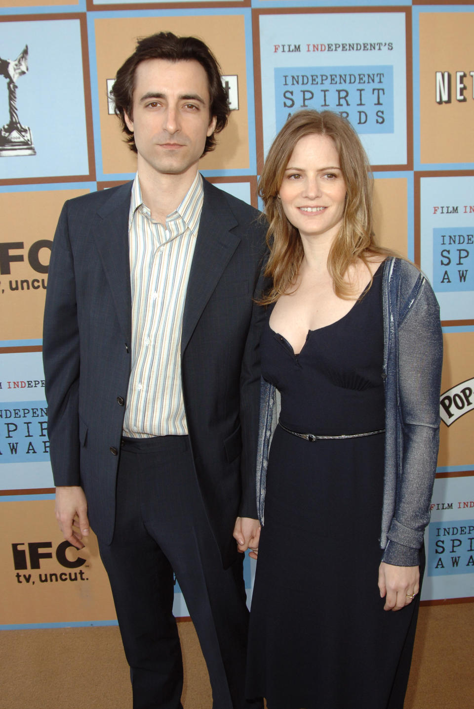 Noah Baumbach, nominee Best Screenplay and Best Director for "The Squid and the Whale," and Jennifer Jason Leigh (Photo by George Pimentel/WireImage)