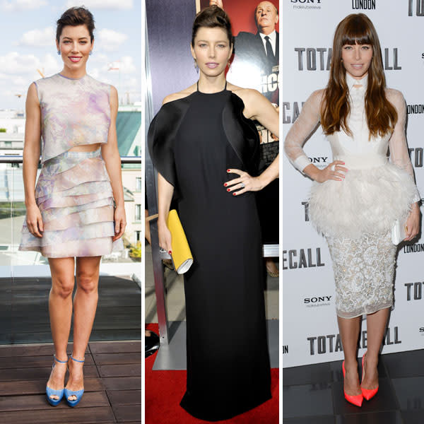 <b>Best dressed celebrities of 2012: Jessica Biel </b><br><br>Justin Timberlake's wife has a habit of adding a touch of colour to her neutral looks - a great way of updating your outfit for SS13.<br><br>© Rex