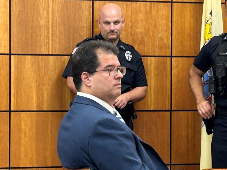 Grant Haber appears in Kinnelon Municipal Court to answer charges he hired landscaper to cut down more than 30 trees on his neighbor's yard allegedly to improve the view from his own property. July 18, 2023.