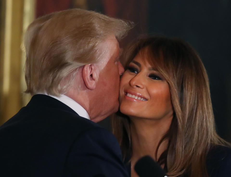 Melania Trump with the president on May 9, the day before her last public sighting. (Photo: Mark Wilson/Getty Images)