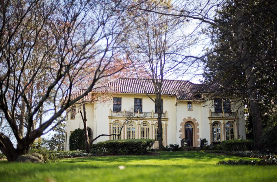 In this March 31, 2014 photo, the former residence of Atlanta Archbishop Wilton Gregory sits under construction to be used as a rectory for six priests after Gregory moved to a nearby $2.2 million mansion for his own use in Atlanta. Gregory apologized for his spending and offered to put the home up for sale after Pope Francis permanently removed a German bishop for his lavish spending on a renovation project. (AP Photo/David Goldman)