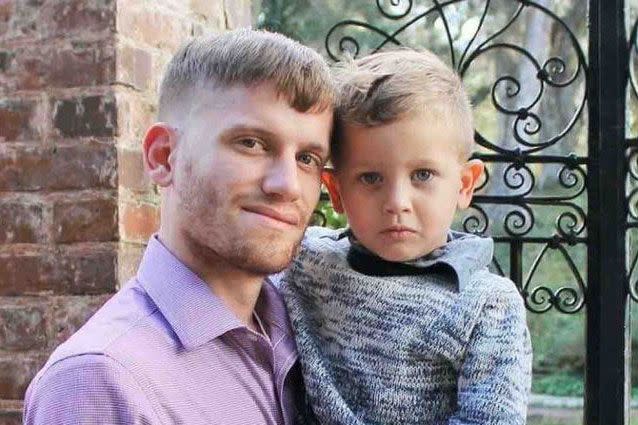 Father Ryan and four-year-old son Beau were fishing on March 28 when witnesses say the child slipped into the river. Source: GoFundMe