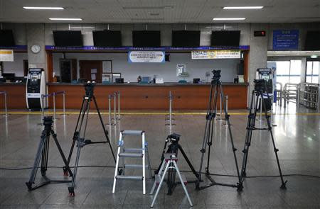 Unmanned ticketing offices of Chonghaejin Marine Co are seen at Incheon Port Passenger Terminal in Incheon April 22, 2014. REUTERS/Kim Hong-Ji