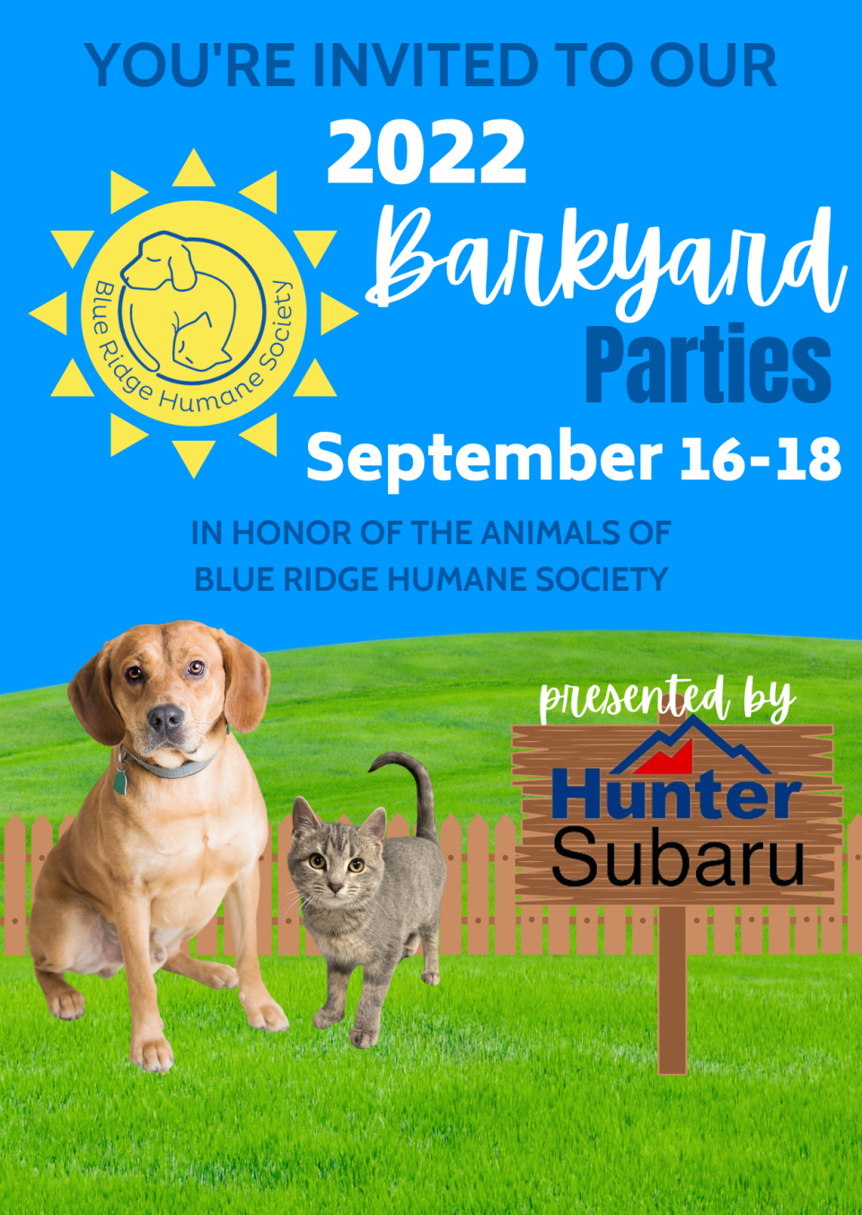 Blue Ridge Humane Society encourages the community to host Barkard Parties from Sept. 16-18.