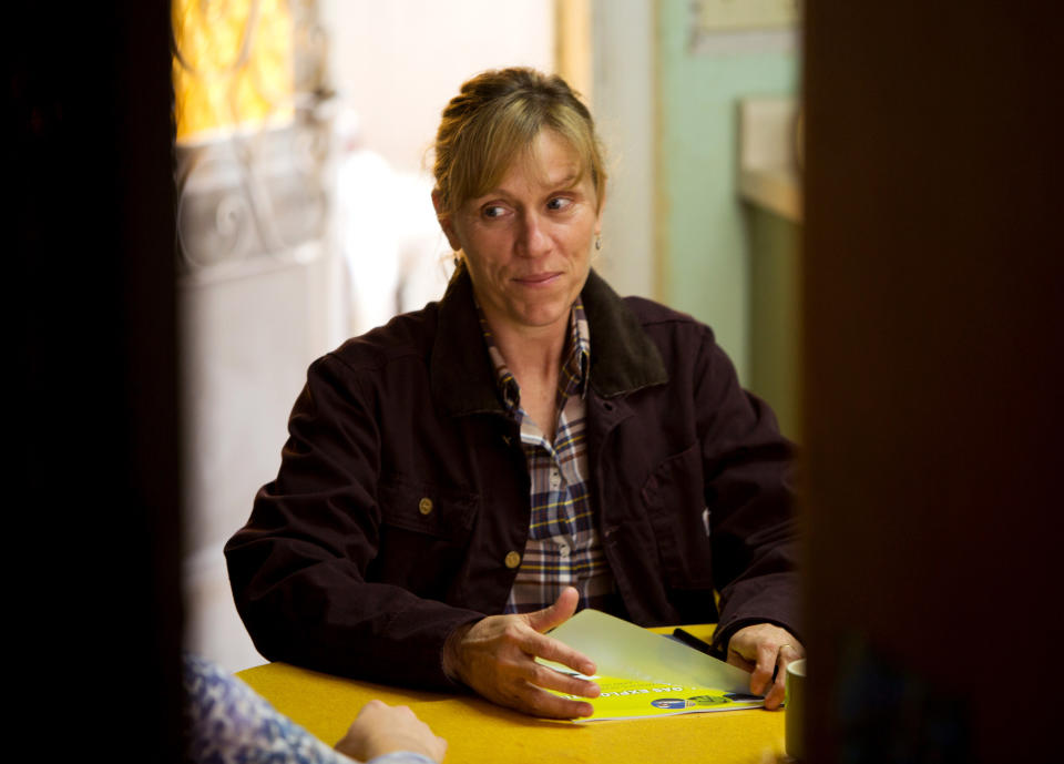 This undated publicity film image provided by Focus Features shows Frances McDormand starring as Sue Thomason in Gus Van Sant's contemporary drama, "Promised Land," a Focus Features release. (AP Photo/Focus Features, Scott Green)