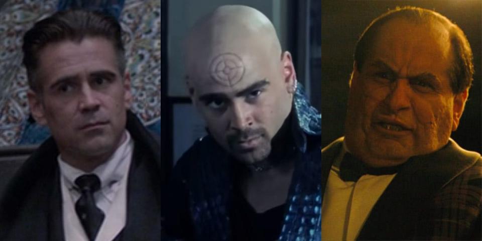 From left to right: Colin Farrell in "Fantastic Beasts and Where to Find Them," "Daredevil," and "The Batman."