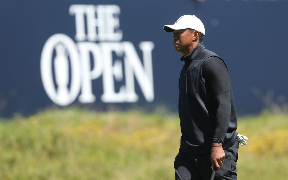 Fans got their first glimpse of Tiger Woods at Royal Portrush on Sunday - PA