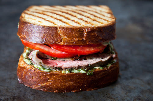 Flank Steak on Texas Toast with Chimichurri