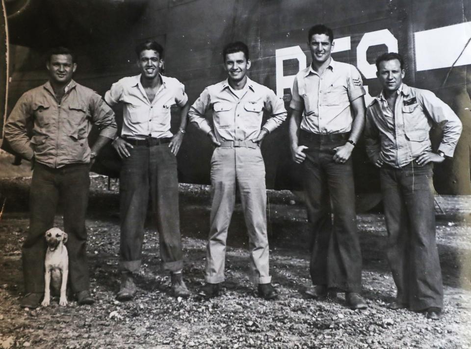Richard Sirinsky, second from right, is pictured in an old photograph during his time in the Navy in the 1940s.