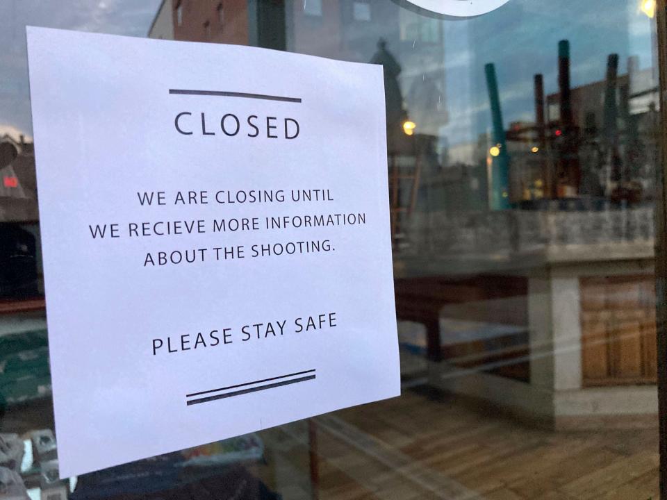 Eventide Oyster Co. in Portland, Maine, was closed Friday. Across the region, businesses awaited a resolution of the search after a mass shooting in Lewiston.