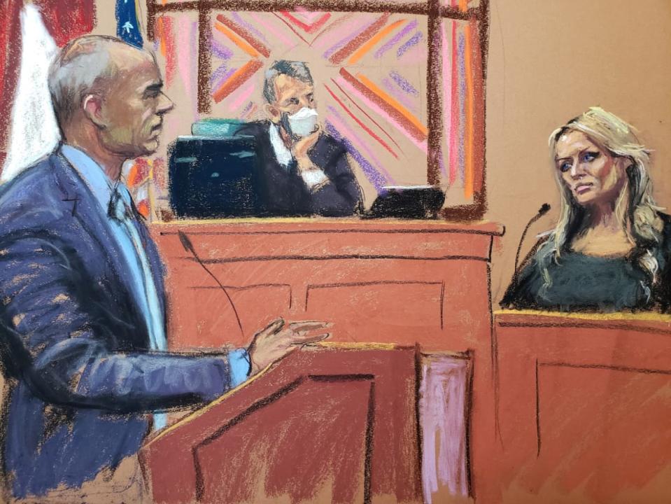 <div class="inline-image__caption"><p>Michael Avenatti cross-examines witness Stormy Daniels during his criminal trial on Jan. 28, 2022.</p></div> <div class="inline-image__credit">Jane Rosenberg/Reuters</div>