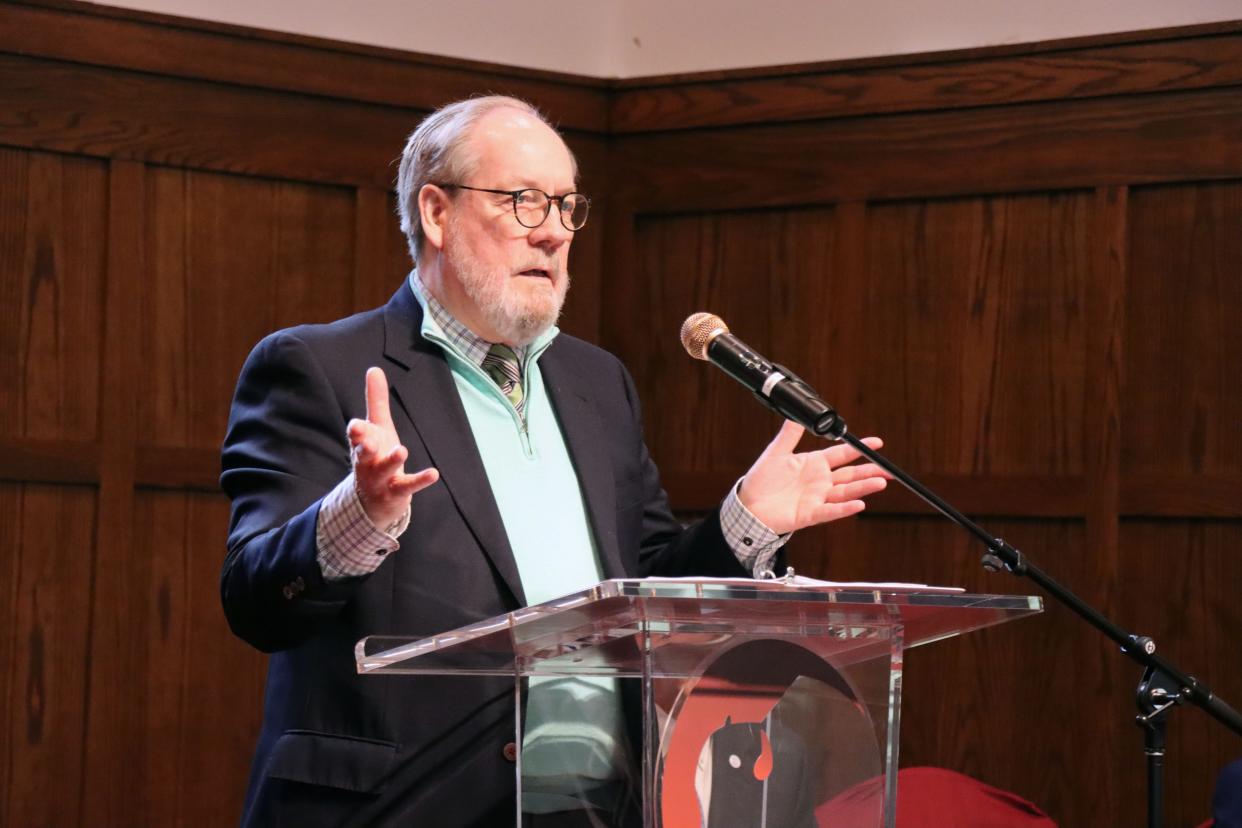 Steve Dalrymple, President, CEO and Chief Legal Officer at Baptist Community Services, talks about the foundation's decision to fund the Joseph A. Hill Memorial Chapel in this April 2022 file photo. Dalrymple, the former BCS President, will retain his position as President of the High Plains Christian Ministries Foundation (HPCMF). The organization sincerely thanks Dalrymple for his 32 years of service.