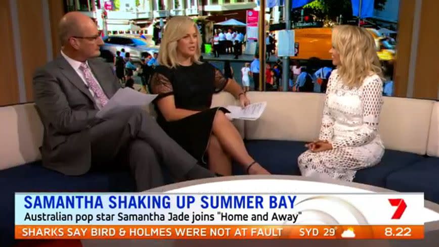 Sam told the Sunrise hosts she was 'loving' playing a bad girl. Source: Sunrise