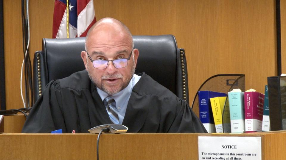 Superior Court Judge Guy P. Ryan is shown during the sentencing for Natalie Sabie at the Ocean County Courthouse in Toms River Friday, September 8, 2023. She was sentenced to ten years in prison as a result of her guilty plea to Aggravated Manslaughter in connection with the death of her two year-old son in Lacey Township.