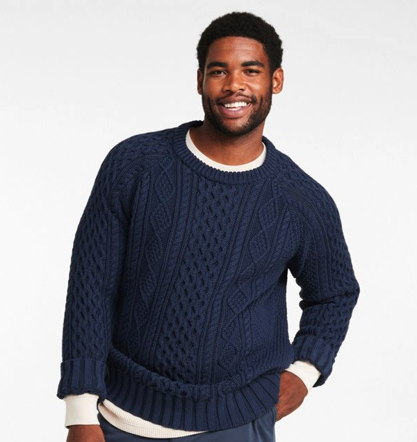 Men's L.L. Bean cable-knit sweater