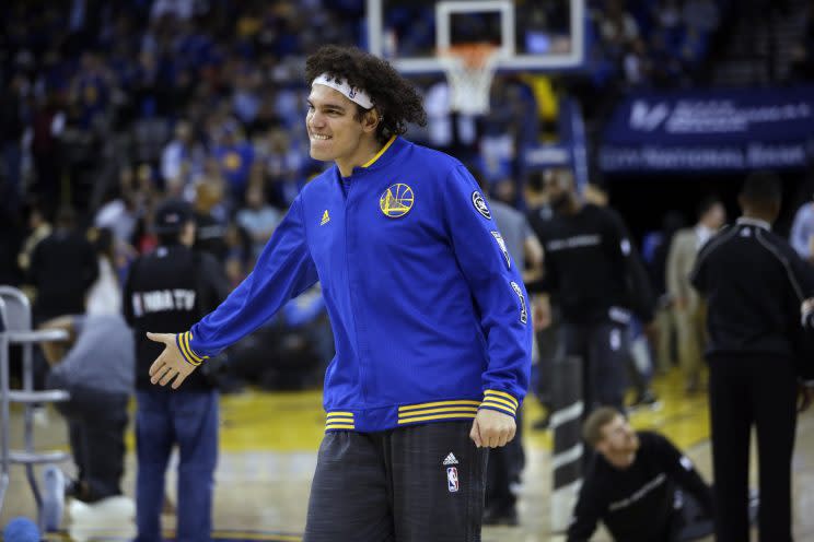 Anderson Varejao congratulates the very concept of basketball. (AP)