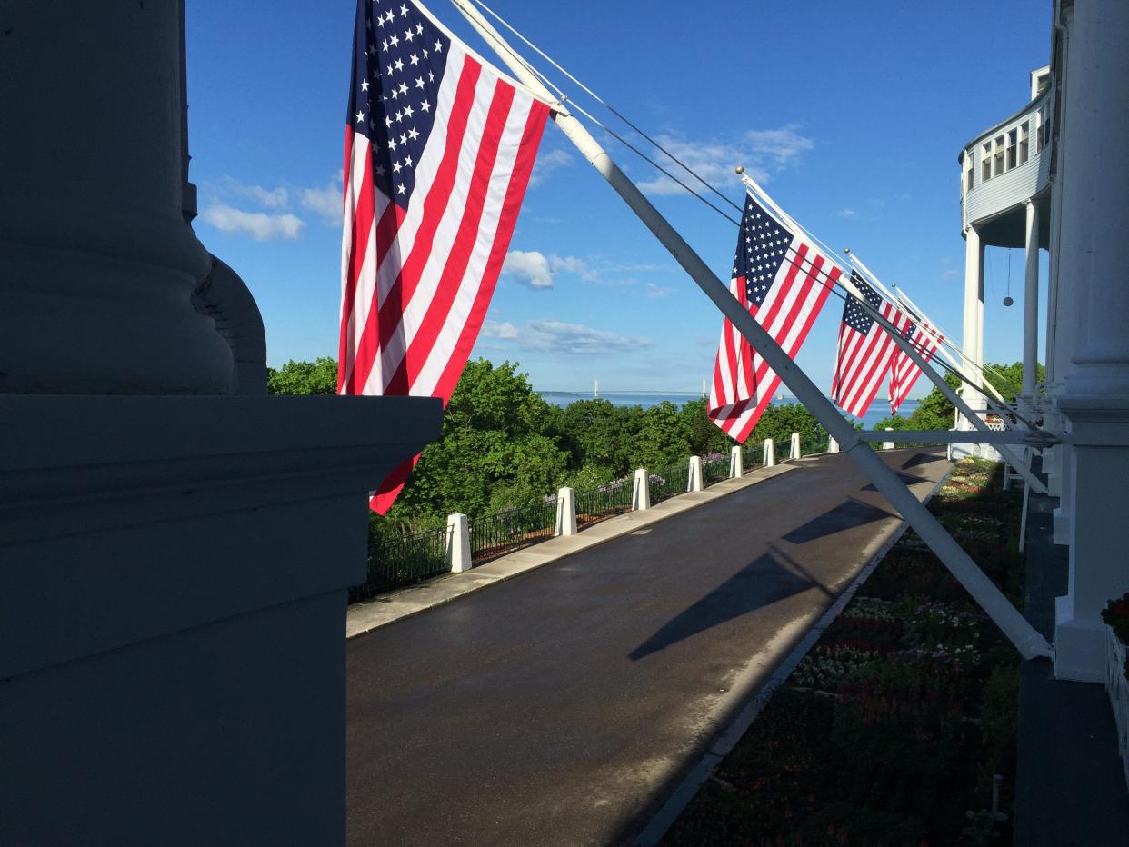 The view from the porch of the Grand Hotel on Mackinac Island