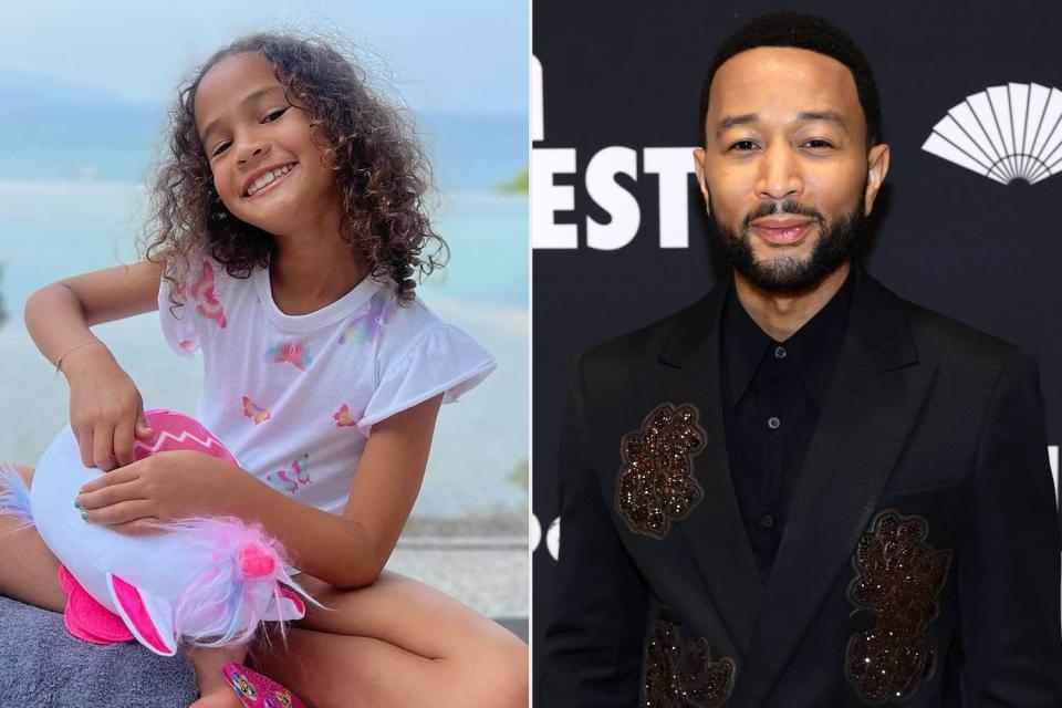 <p>John Legend/Instagram; Dimitrios Kambouris/Getty</p> Right to left: John Legend, Luna Stephens