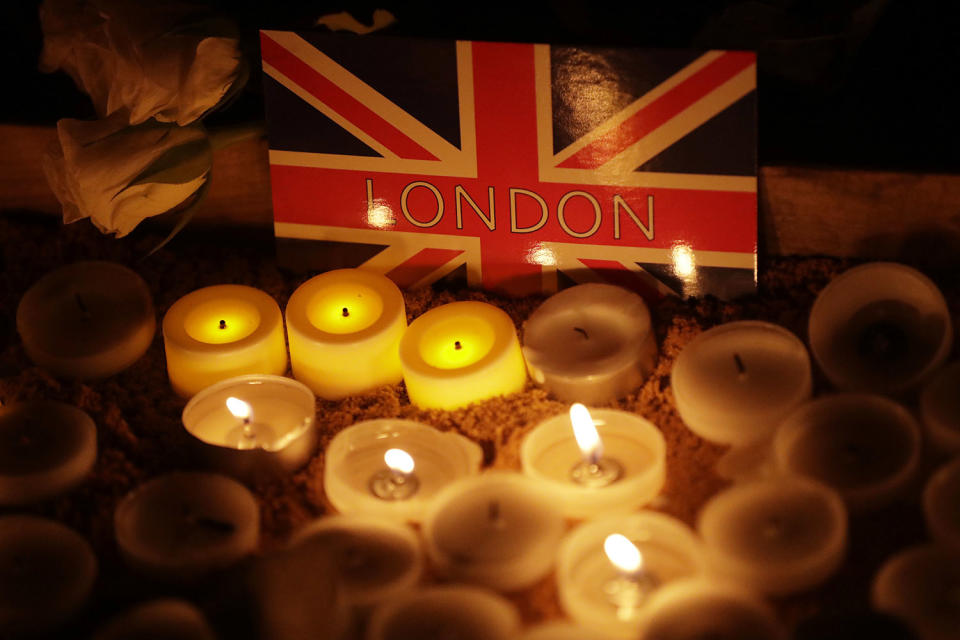 Britain attack candles vigil