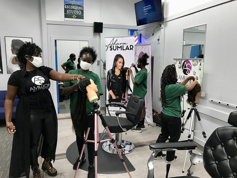 The Boys and Girls Clubs of Northeast Florida's Teen Center at Ed White High School has an after-school program serving about 60 at-risk students every a day. The center, which opened in 2020, has a salon (shown) and barbershop, for job training, as well as a dance studio , computer lab and game room.