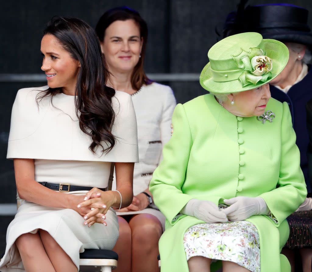 the duchess of sussex undertakes her first official engagement with queen elizabeth ii