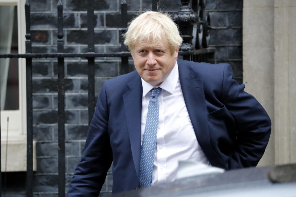 Britain's Prime Minister Boris Johnson leaves number 10 Downing Street in central London on September 26, 2019, to attend a meeting with the 1922 commitee. - Britain's Prime Minister Boris Johnson faced an angry backlash from across the political spectrum on September 26, 2019, following a series of angry exchanges in parliament over Brexit. (Photo by Tolga AKMEN / AFP)        (Photo credit should read TOLGA AKMEN/AFP/Getty Images)