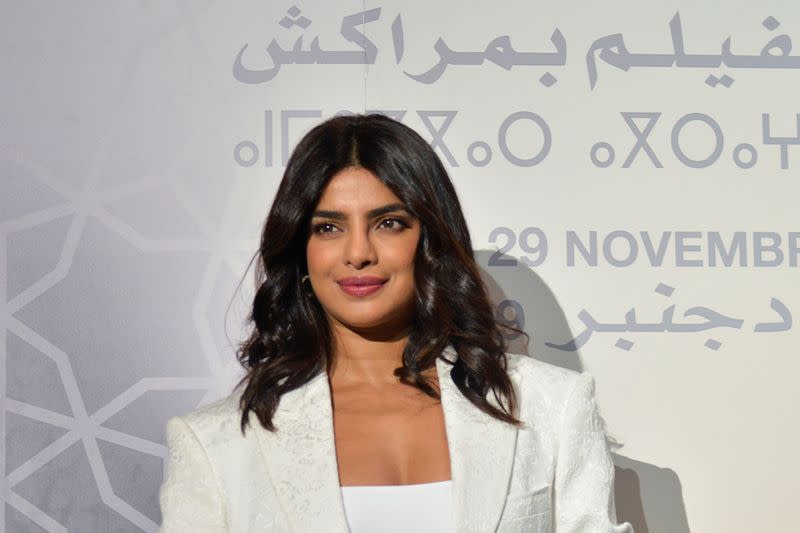 FILE PHOTO: Priyanka Chopra attends the "Conversation with" section at the 18th edition of the Marrakech International Film Festival