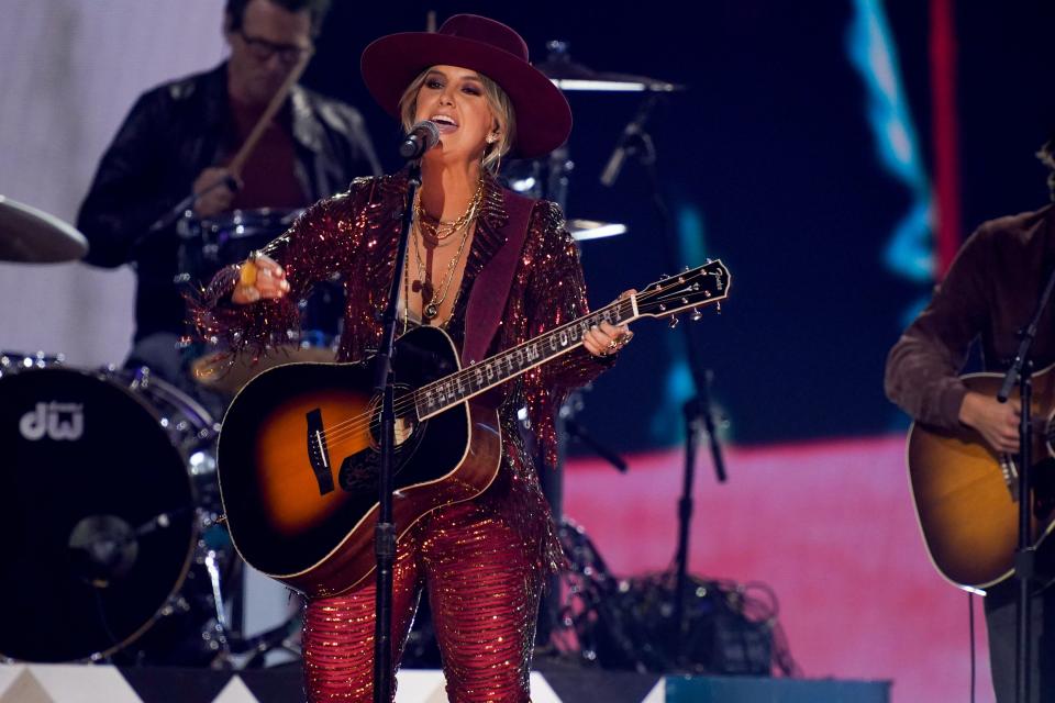 Lainey Wilson performs during the 56th CMA Awards at Bridgestone Arena Wednesday, Nov. 9, 2022, in Nashville, Tenn. 