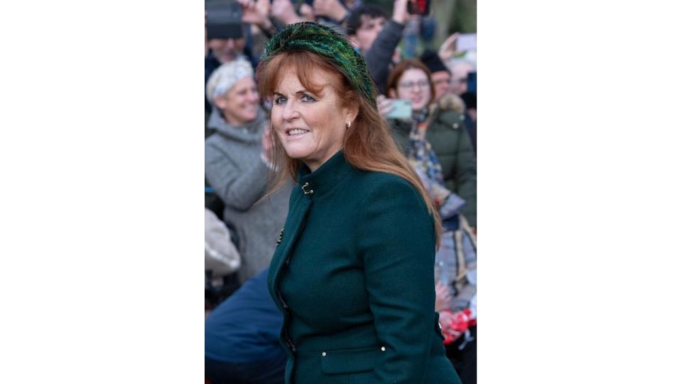 Sarah Ferguson in a green outfit