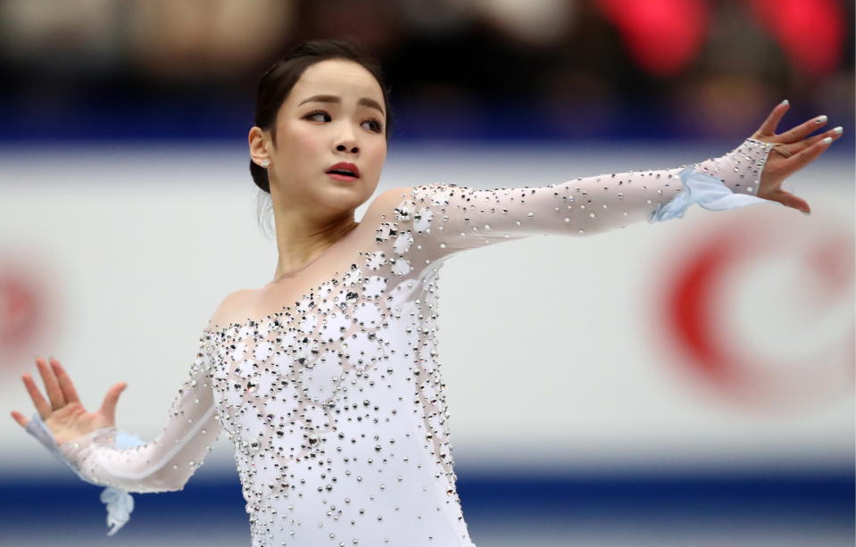 Figure skater Lim Eun-soo of South Korea performs at the 2019 ISU World Figure Skating Championships. Source: Getty/Stanislav Krasilnikov)